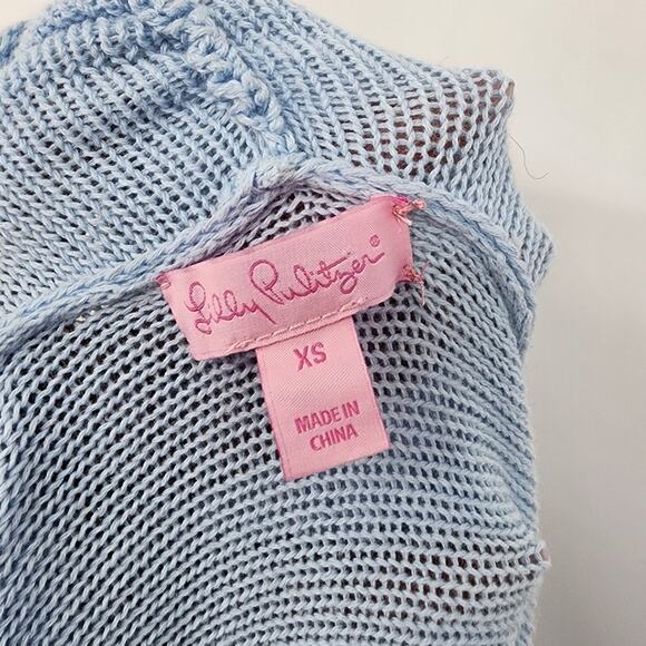 Lilly Pulitzer Tatum Fringe Cardigan – Blue – Size Xs – Preppy Chic - Picture 5 of 8